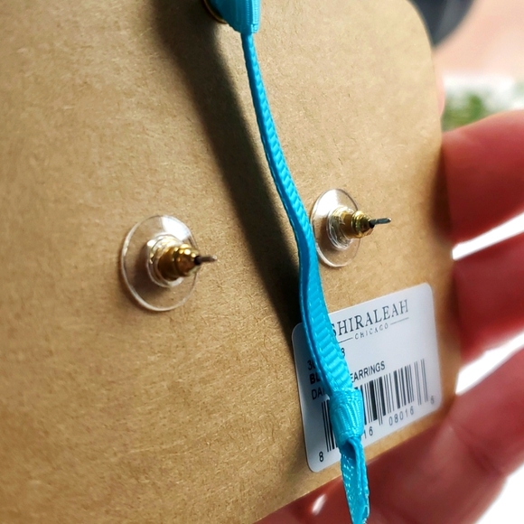 5/$30 🎀 Anthropologie | Shiraleah Chicago Black Demaris Button Pom Pom Earrings - Picture 3 of 5